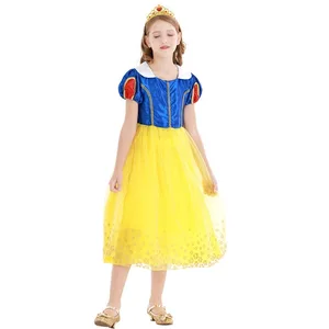 Snow White Puff Sleeve Princess Dress for Girls, Halloween custom, Christmas clothes, birthday, fantasy 10 Main Sales Dresses Children's Dresses - №4