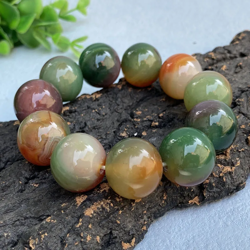 Round bead bracelets for men and women, live streaming supply, street stall model, dropshipping, peacock agate bracelet wholesal