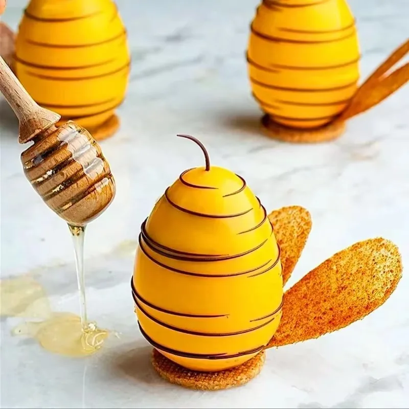 6-Hole Creative Egg-Shaped Mousse Silicone Mold DIY Colorful Egg French Pastry Jelly Cake Decoration Tools Baking Supplies