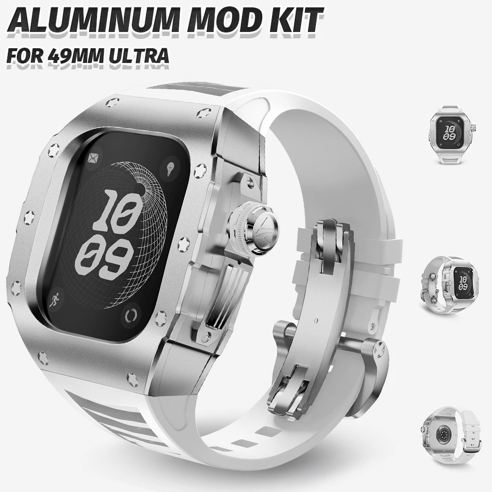 

Luxury Aluminum Metal Mod Kit for Apple Watch Ultra 49MM 2/1 for IWatch Series Ultra Metal Modification Kit Replace Accessories