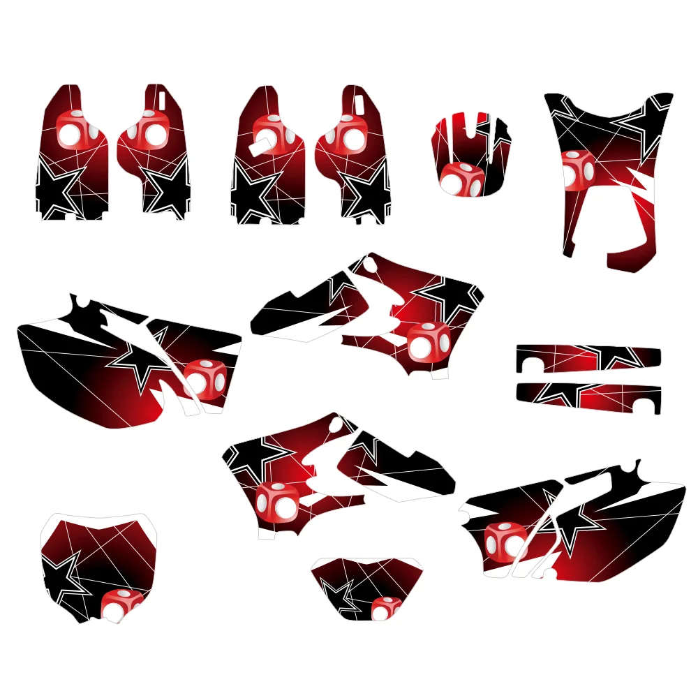 Fit For WR250F WR450F WRF 250 WRF 450 2005 2006 Motocross Full Set Graphics Backgrounds Decal Sticker Kit Custom Number