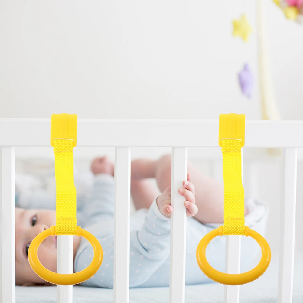 5 pçs anéis de caminhada do bebê durável berço infantil puxar para cima anéis para crianças aprendendo ferramentas de assistência em pé cama do bebê
