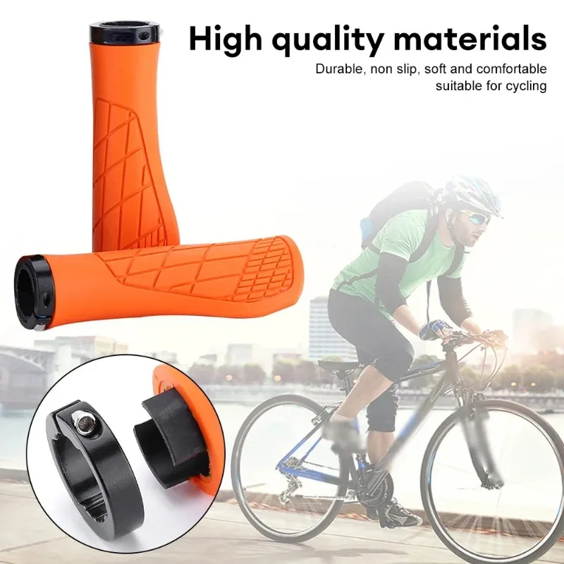 2PCS Non-slip Mountain Bike Handlebar Grip Soft Rubber MTB Grips Anti-skid Comfortable Lockable Bicycle Grips Bike Parts 자전거 그립