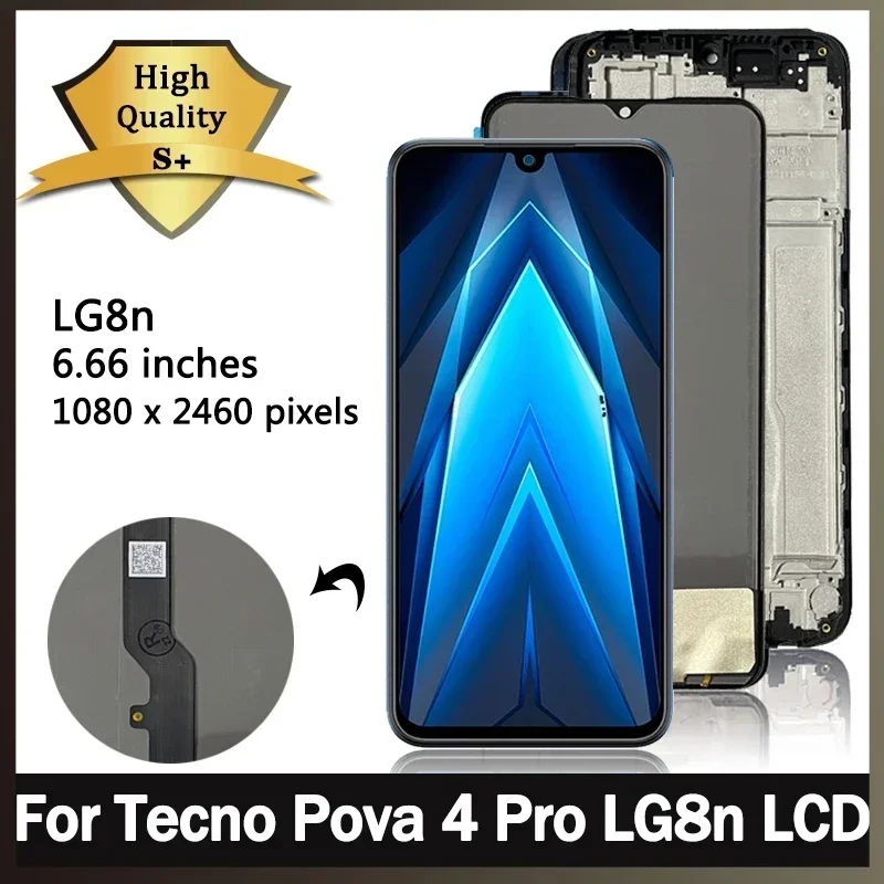 TFT Quality Pova4Pro Display Screen For Tecno Pova 4 Pro LCD LG8n Display Touch Screen Digitizer Panel Assembly Replacement