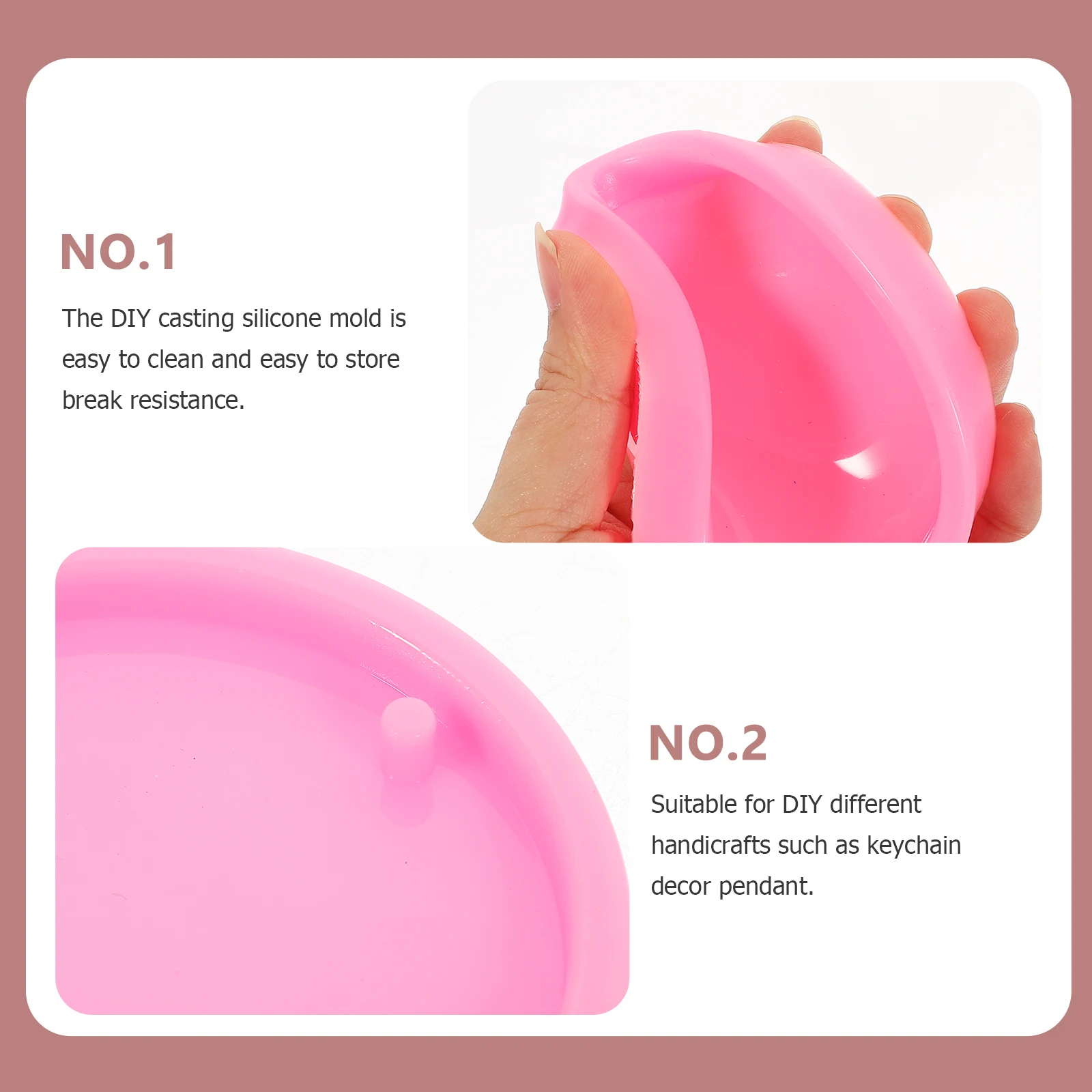 

Round Keychain Molds Silicone Cute Keychains Making DIY Flexible Reusable Pendant Epoxy Jewelry Crafts Accessories Storage