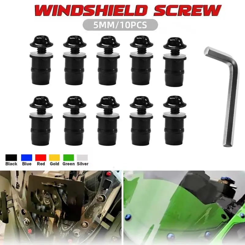 Para Bajaj Pulsar 200 NS Pulsar200 RS/200 AS 200 neumáticos 10 Uds pernos de parabrisas de motocicleta montajes de carenado tornillos de parabrisas