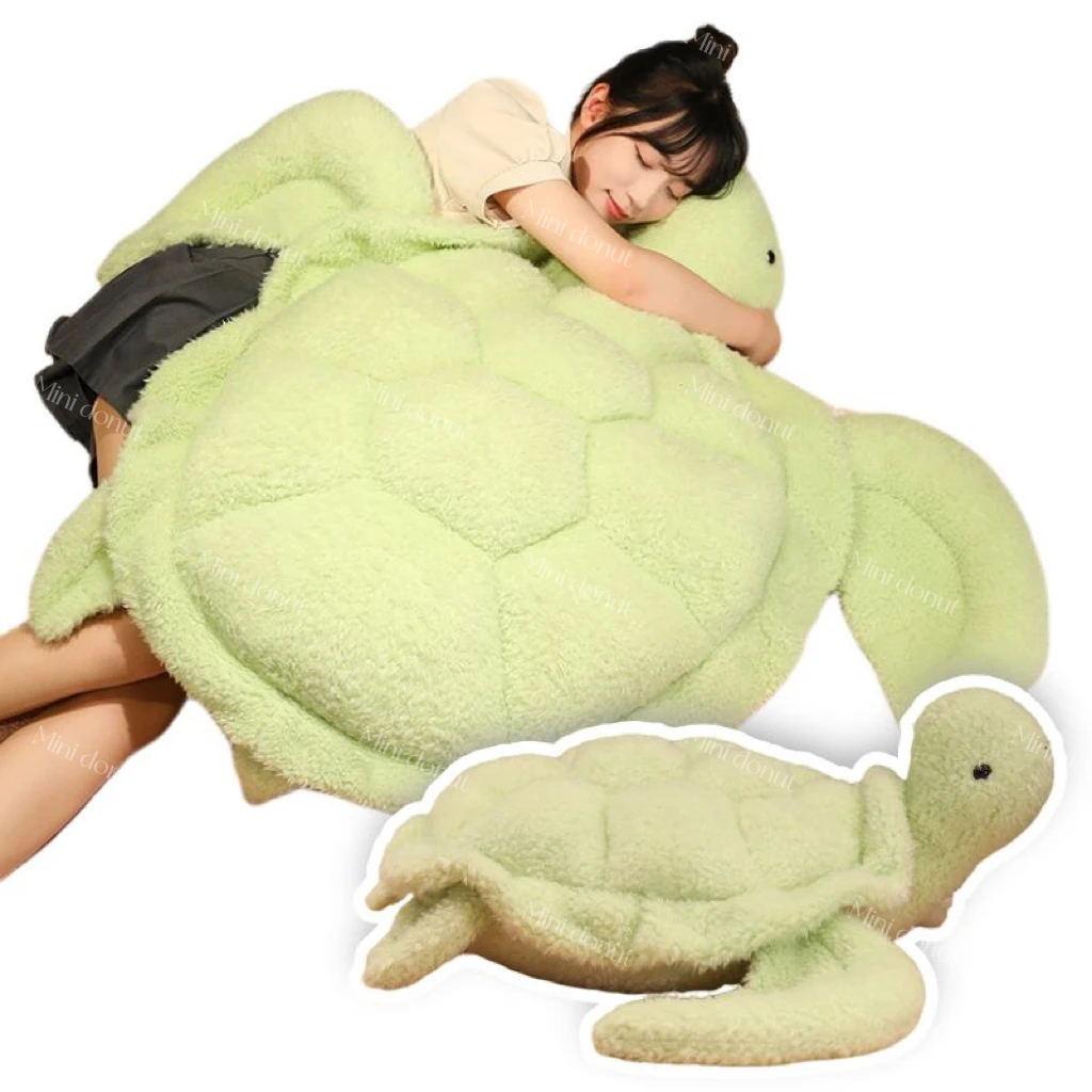 

Giant Size Lovely Plush Turtle Plush Pillow Hairy Stuffed Soft Animal Tortoise Pillow Sofa Cushion for Christmas Birthday Gift