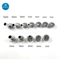 12pcs Welding Nozzle 3mm 4mm 5mm 7mm 8mm 10mm 12mm for Hot Air Gun Stainless Steel Round Nozzles for Quick 861DW Phone Repair