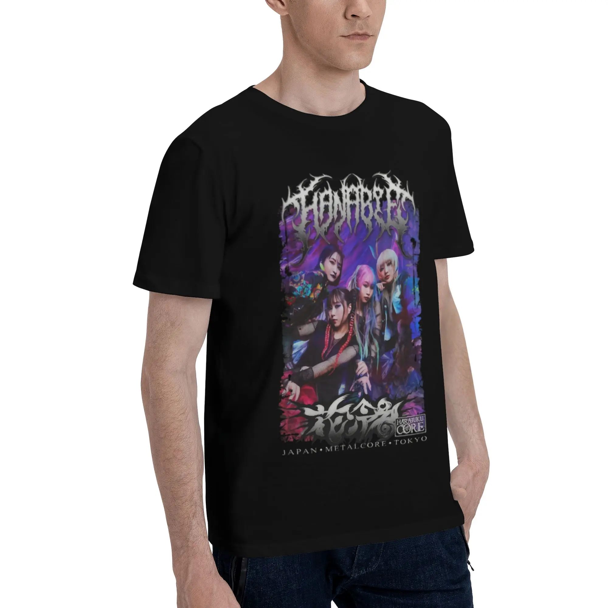 Hanabie Band  Graphic Printing T Shirts Men Women  Cotton  Tee Shirt Clothes