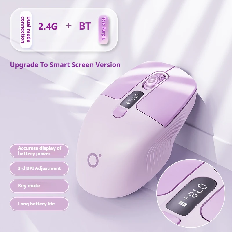 EWEADN Portable Gaming Mouse Mini, Wireless BT+2.4G, Silent Clicks, Type-C Rechargeable, for Laptop and PC Gaming