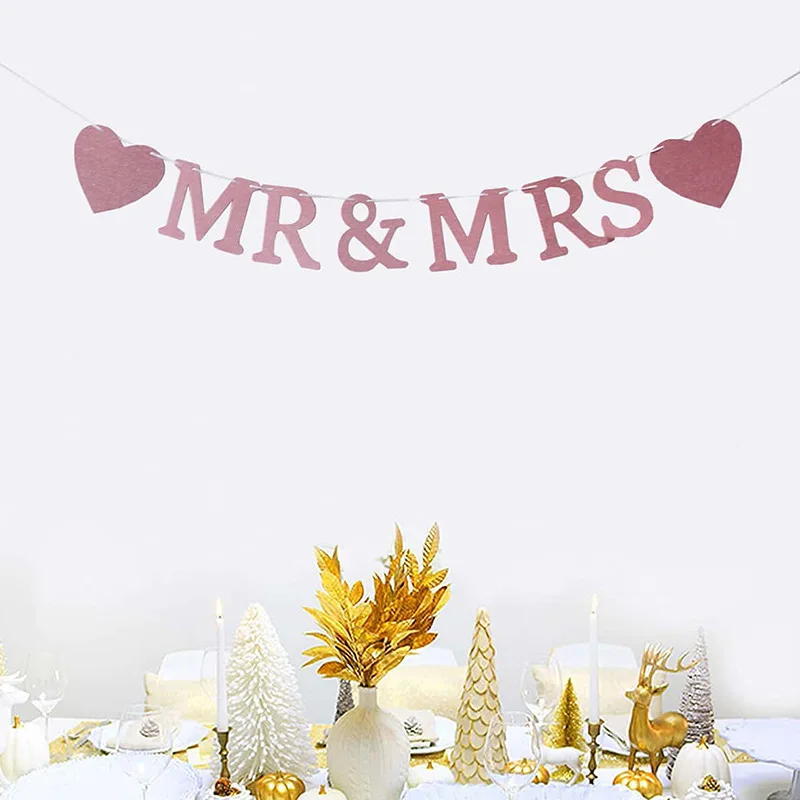 Baner MR i MRS na wieczór panieński, ślub, zaręczyny, artykuły na przyjęcie rocznicowe — zdjęcie 5