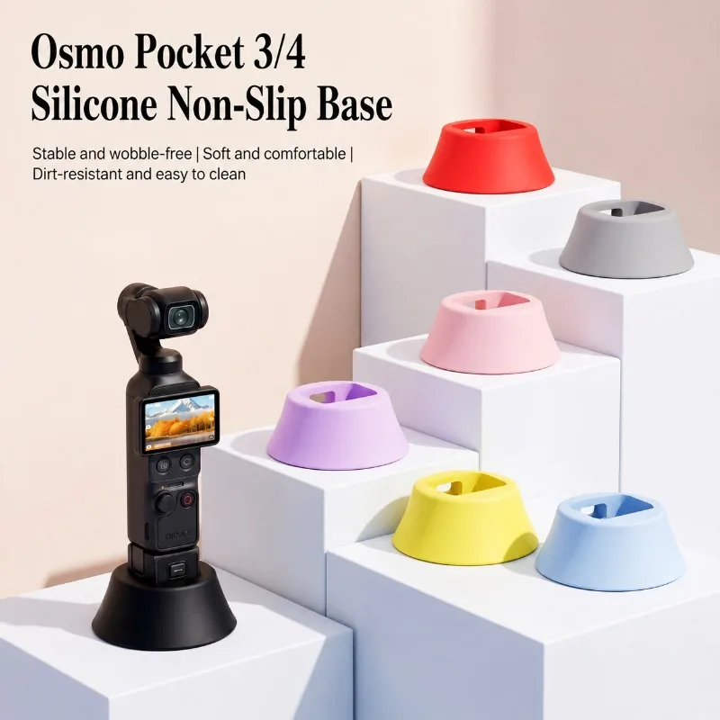 Soft‑rubber Anti‑slip Stabilizing Base Compatible for DJI Osmo Pocket3 Pocket4 Camera Firm‑grip Desktop Mount Practical Gimbal