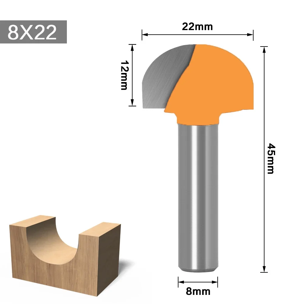 1PC 8MM Shank Milling Cutter Wood Carving Double Edging Router Bits for Wood Cove Box Bit Tungsten Carbide Woodworking Endmill