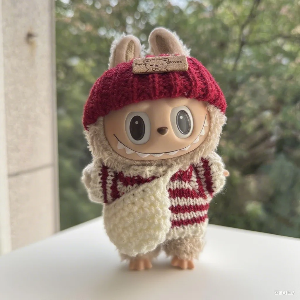 

Clothes For Labubu Colorful Knitted Sweater Style With Small Bag Set Clothing Accessories Suitable For 15 /17 Cm 1st To 3rd Gen