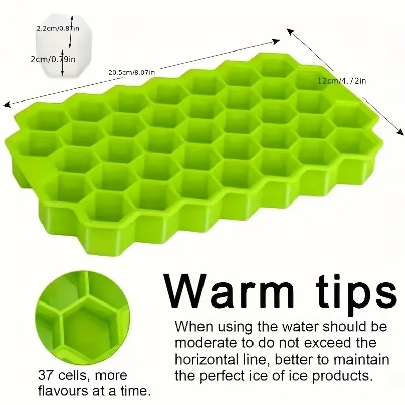 Large-capacity Silicone Ice Trays Mold Reusable Honeycomb Ice Cube Maker Food Grade Ice Maker with Lids Popsicle Mould Ice Mold