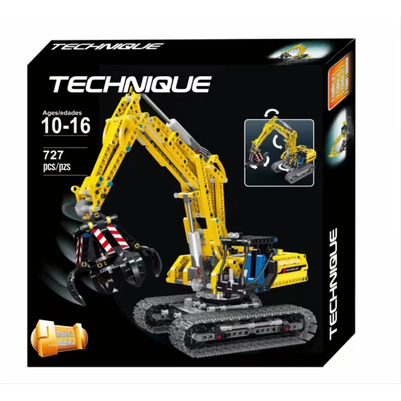 IN STOCK 720pcs 2in1 Engineering Technical Excavator Building Blocks Model MOC Bulldozer Bricks Toys for Boys Birthday Gift Set