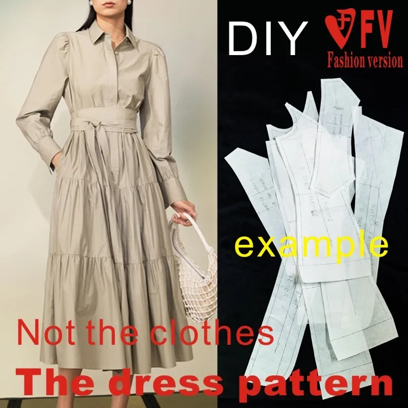 Pattern women\'s temperament waist shirt dress clothing tailor making drawings 1:1 physical pattern BLQ-648