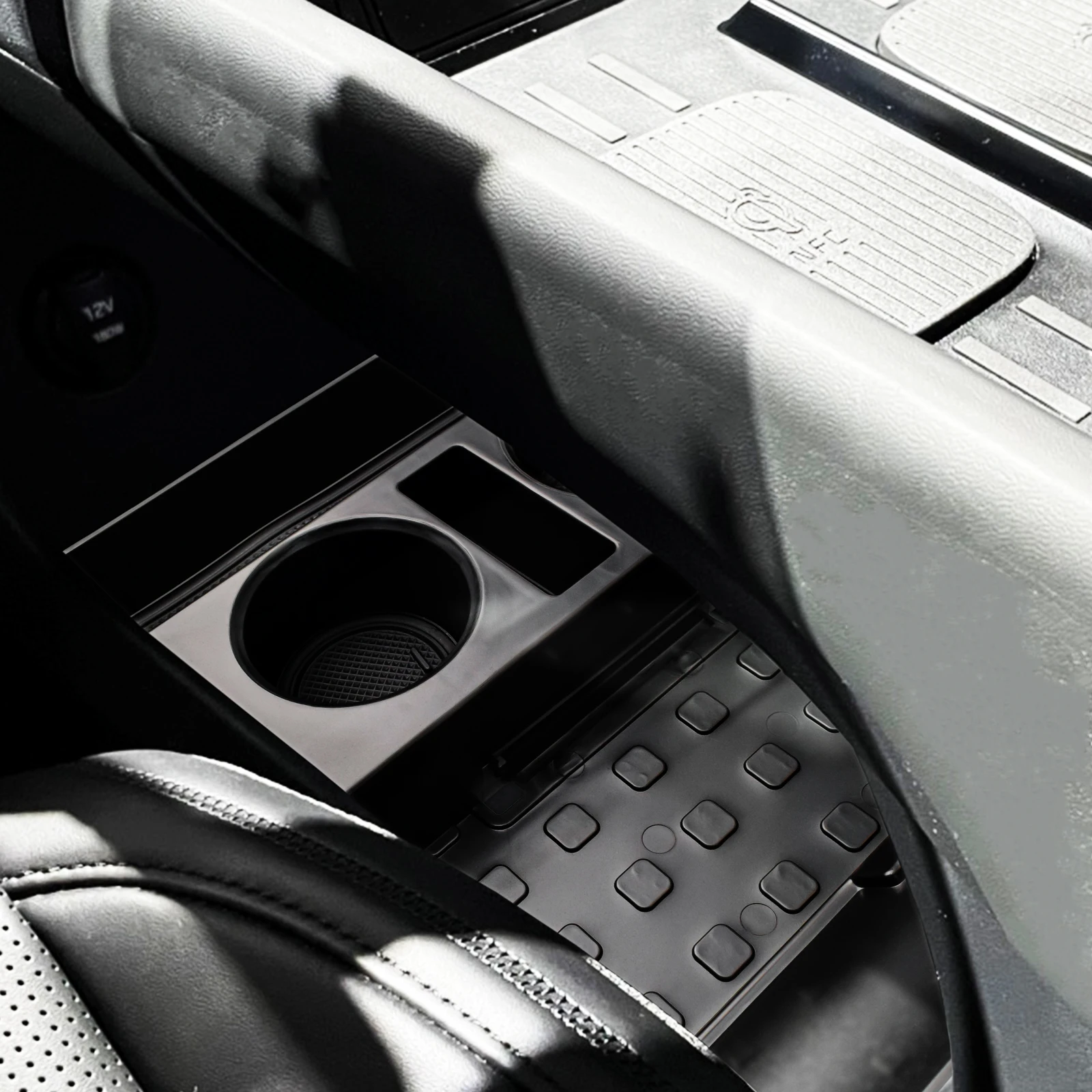 

Floor Center Console Organizer Lower Cup Holder for 2024 2025 Hyundai Santa Fe Car Lower Tray Box Under Console Tray Accessories