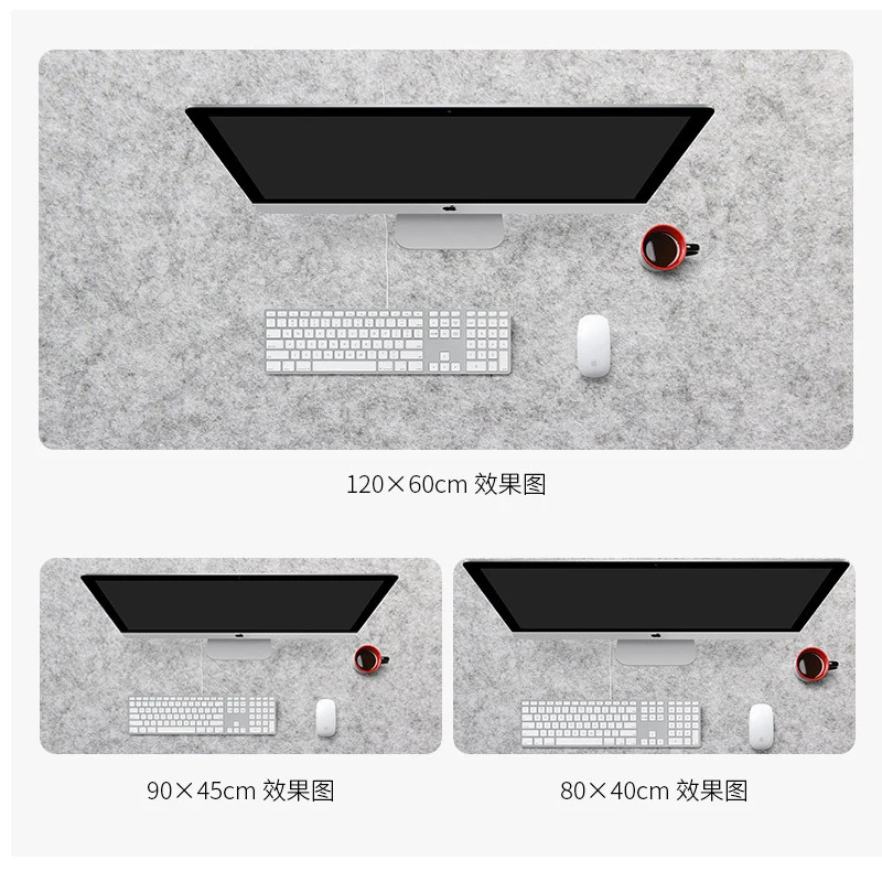 Grote XXL Kantoor Computer Bureau Mat Tafel Toetsenbord Grote Muismat Wolvilt Laptop Kussen Bureau Muismat Gamer Muismat Mat 2022