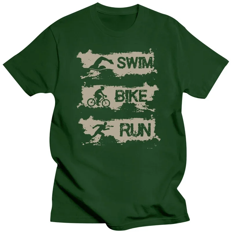 Funny Triathlon Swim Bike Run Triathlete T Shirts Graphic Cotton Streetwear Short Sleeve Birthday Gifts Summer Style T-shirt Men