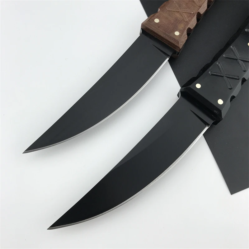 Outdoor Hunting Vacuum Titanium Plating Craft Blade Surface Rescue Survival Self Defense Cutting Tactical Straight Knife