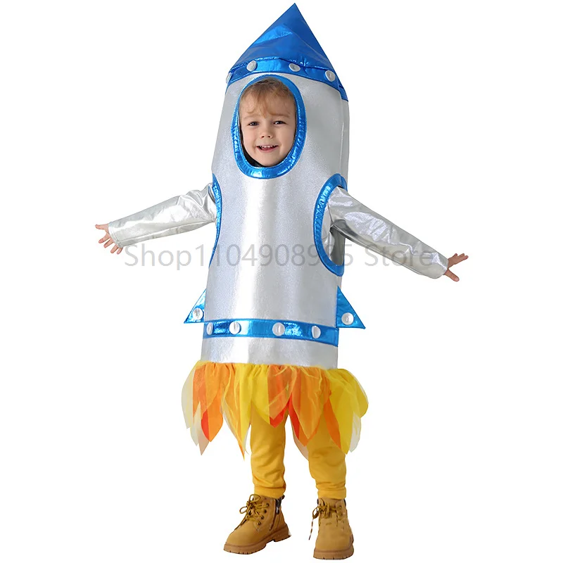 

Space Rocket Stage Cosplay Costume Astronaut Spacesuit Performance Halloween Boy Girls Dress Up Party Costumes