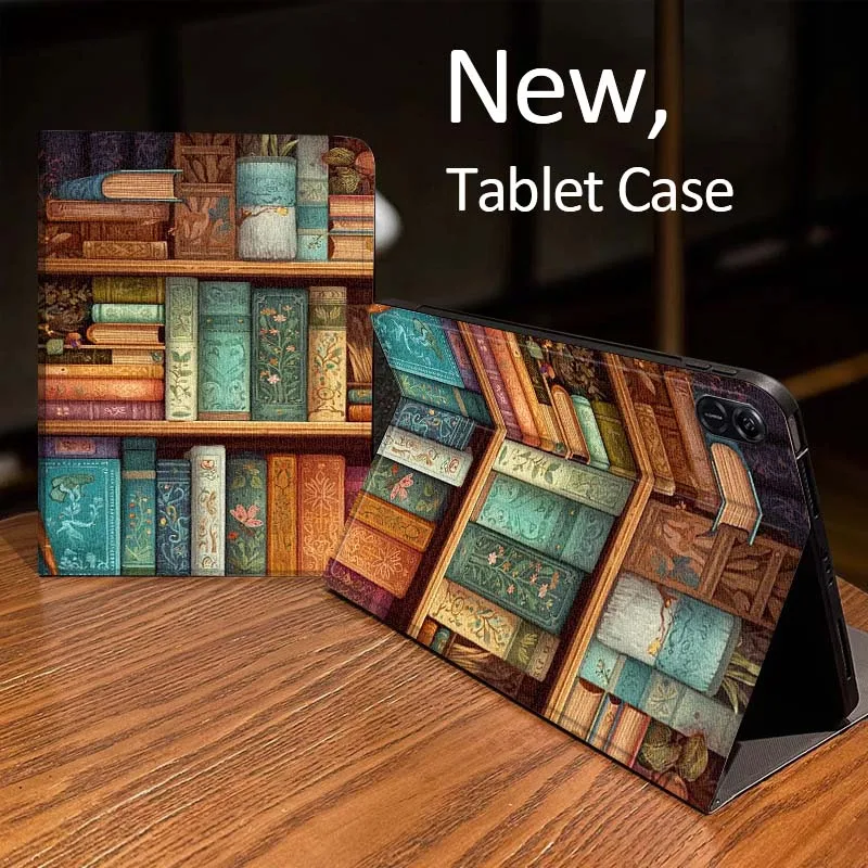 Creative retro bookshelf For Huawei MatePad Air SE Pro M6 M5 M2 T10s T5 10 11 12.6 11.5 12 X 10.8 Inch 10.1 Tablet Case