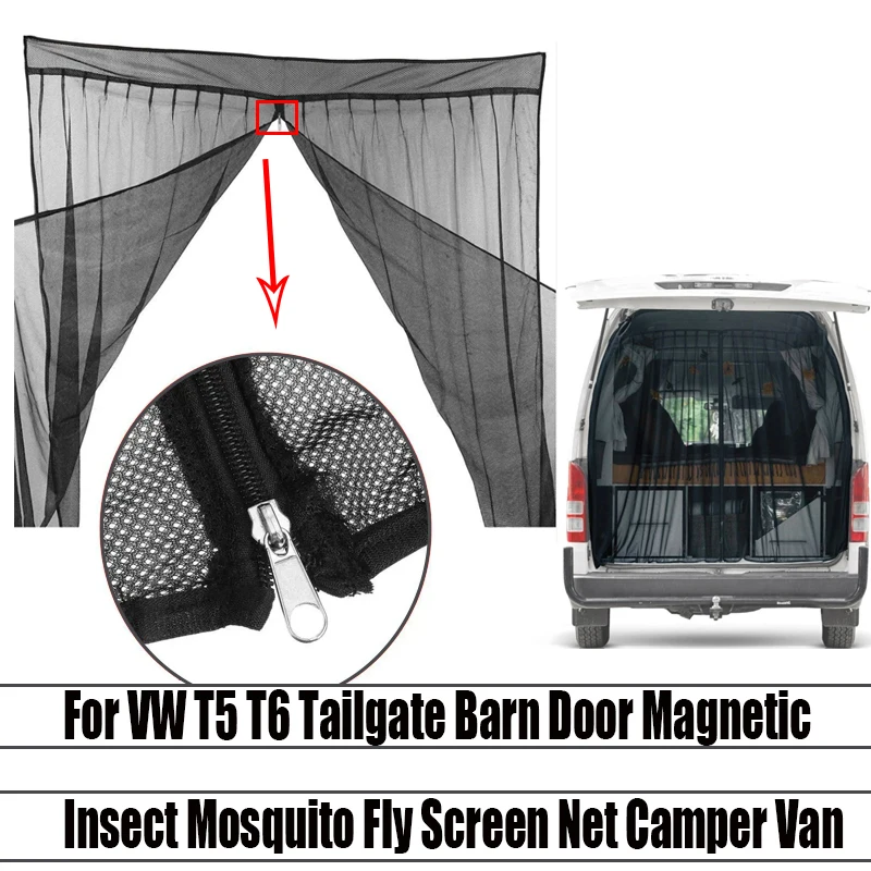 

Door Magnetic Insect Mosquito Fly Screen Universal Barn Net Camper Van Mosquito Net Multi-Purpose Sunshade For VW T5 T6 Tailgate