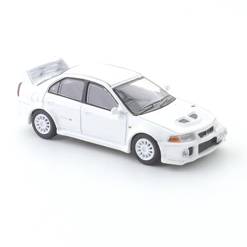 JKM 1/64 Mitsubishi Lancer EVO 6 Shock Absorption Toy Car Alloy Motor Vehicle Diecast Metal Model Kids Xmas Gift Toys for Boys