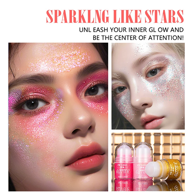 Rolling Sequins Glitter GEL Face Body Painting Shine Liquid สีเขียวสีขาว Pearl GLOSS อายแชโดว์กระจ่างใส STAGE แต่งหน้าตกแต่ง