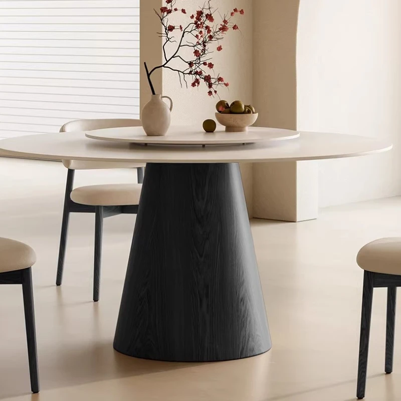 

French Cream Dining Table Household Round Turntable Nordic Dining Table Medieval Special Home Furniture Nesa De Jantar XY40CZ