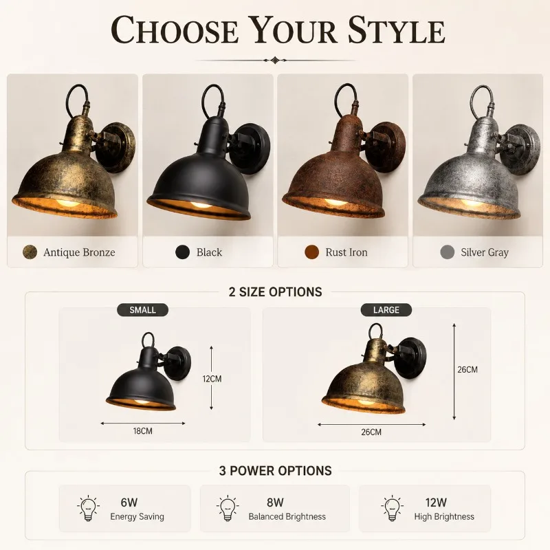 Industrial Wall Light Retro Metal Gooseneck Sconce E27 LED for Cafe Bar Restaurant Hallway Porch Bedroom Loft Decor Wall Light
