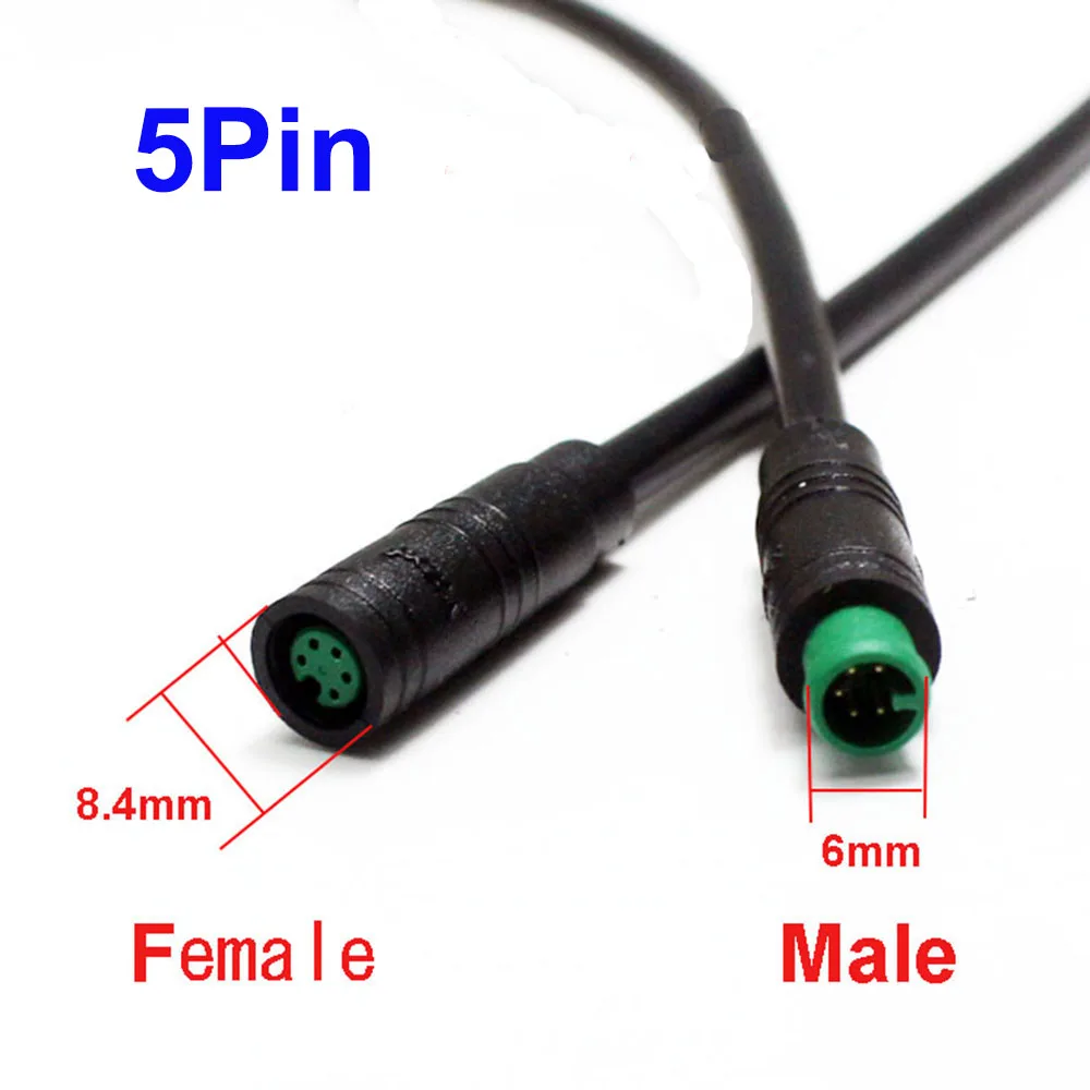 1Pcs M6 Y Splitter Ebike Cable 1 Male to 2 Female 2 3 4 5 6 Pin Electric Bicycle Plug for Scooter Brake Signal Sensor 40cm