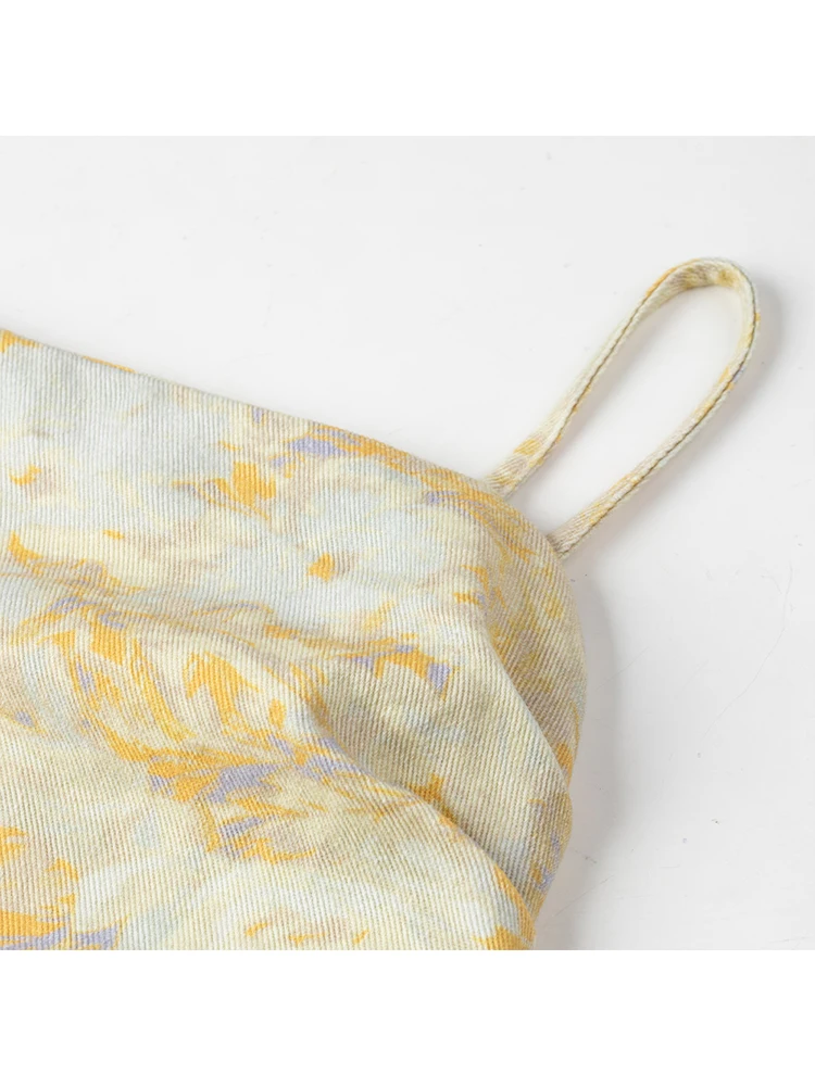 

Bella Beach Vaion Tie Dye ter Vest Women's Summer Waist Cinching Slimming Innerwear Outerwear Top French Sle Cotton B...