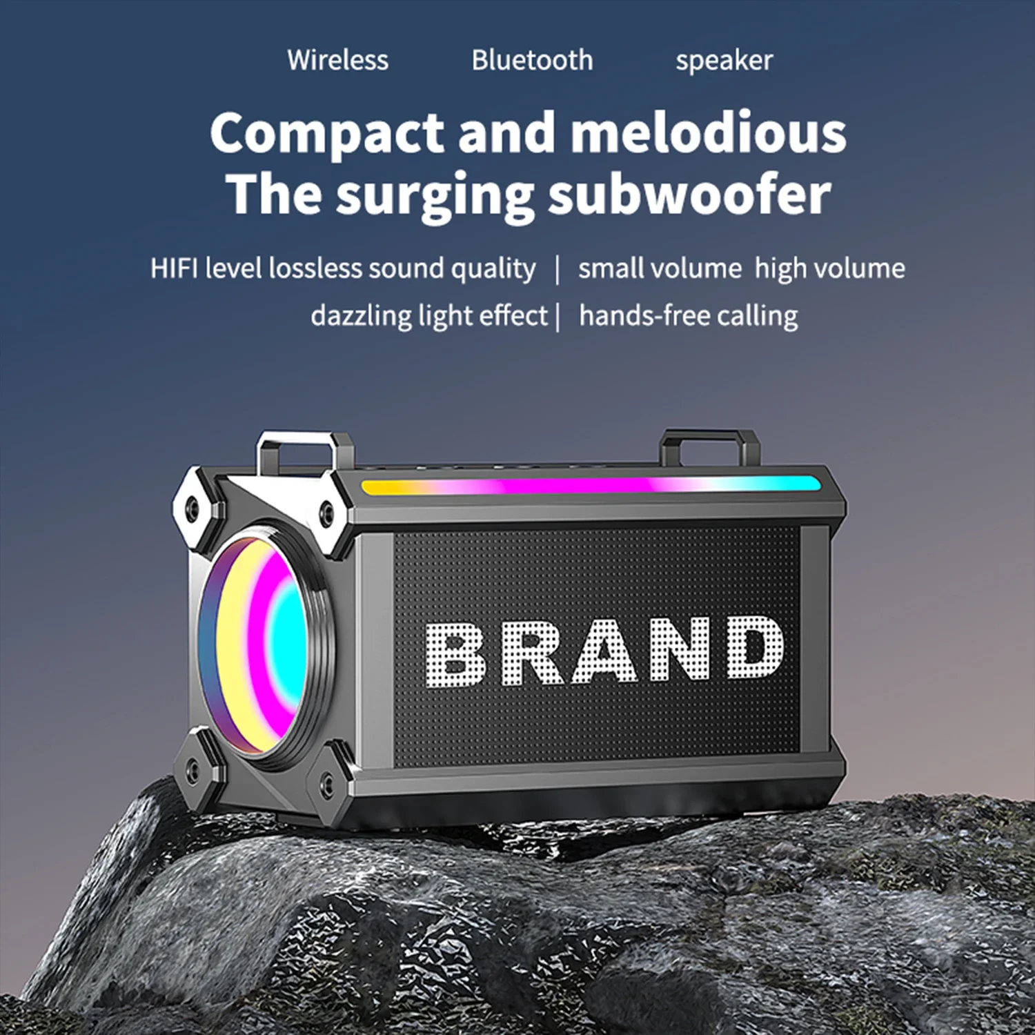 Alto-falante sem fio bluetooth portátil acampamento ao ar livre estéreo aprimorado chocante baixo subwoofer tws soundbox suporte usb tf play