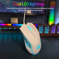 3600CPI RGB Gaming Mouse 7-Color Breathing Lighting RGBW-like Effect Optical Tracking Honeycomb Plug & Play for PC Lapt