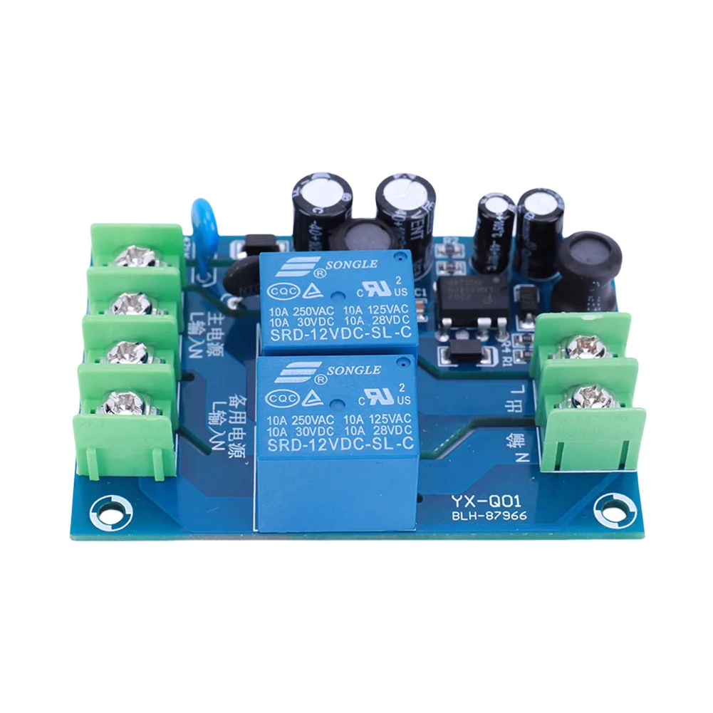 220V 2-Way Dual Power Automatic Switch 10A Conversion Controller Switch Module Out Power Failure Conversion Switch Board Module