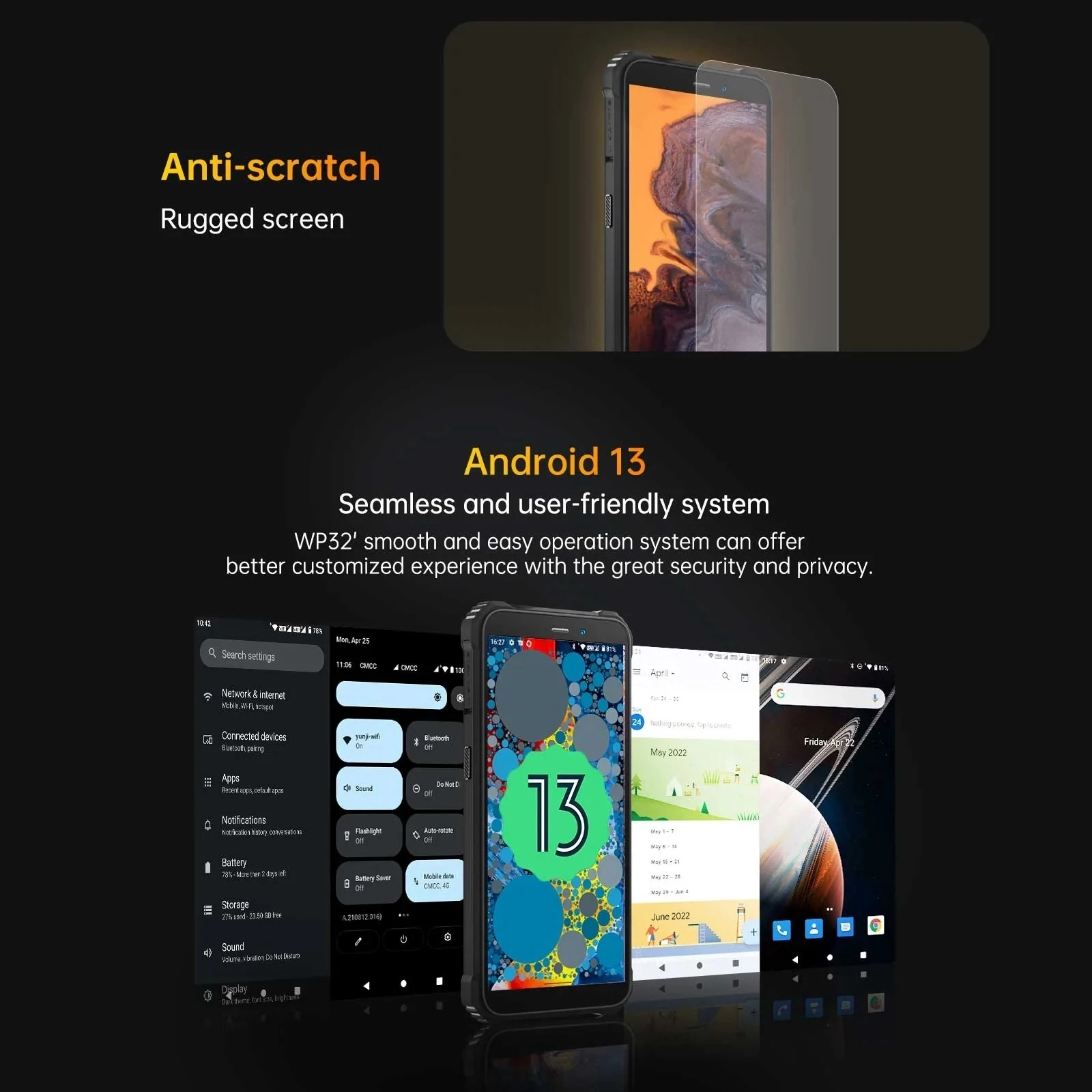 Imagem -03 - Smartphone Robusto 593 Fhd Mais Display Android 13 Unisoc Tiger T606 4gb 128gb 6300mah Câmera de 20mp Celular Nfc 4g Oukitel-wp32