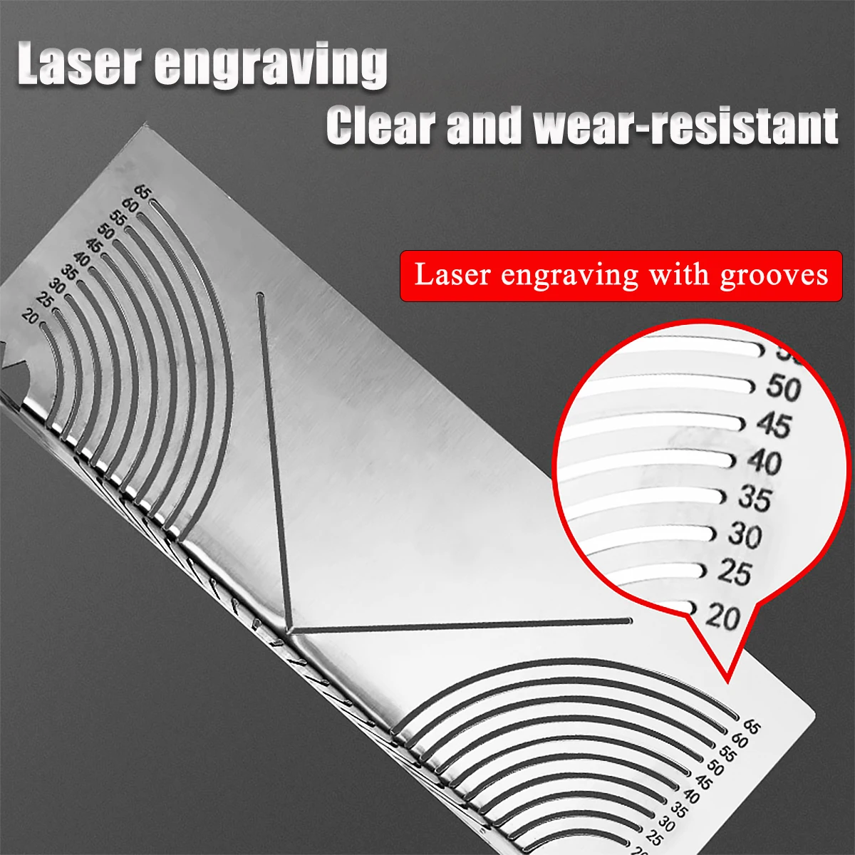 90° steel Flex Angle Arc Marking Tool,Adjustable Linear Arc Dual-Purpose Scriber,Marking Tool for Construction（20-65mm,20-80mm）