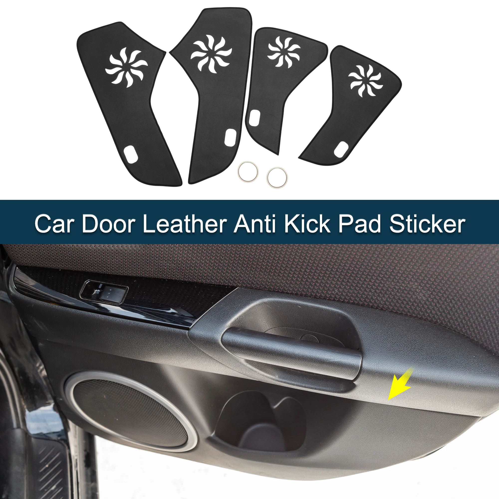 

UXCELL Car Door Leather Anti Kick Pad Sticker for Porsche Panamera 2010-2014 Black 1Set