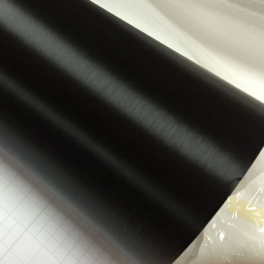 

1.52*30m/Roll high quality dark black brushed vinyl sticker dark black brushed aluminum with air free bubbles