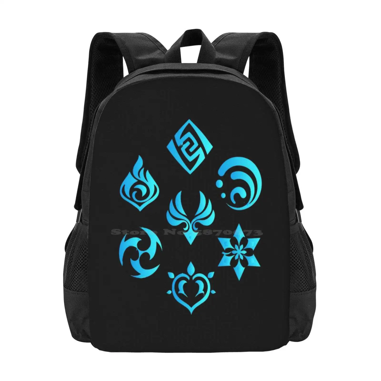 Genshin Impact Elements 3D Print Design Backpack Student Bag Gaming Genshin Impact Venti Genshin Impact Amber Genshin Impact