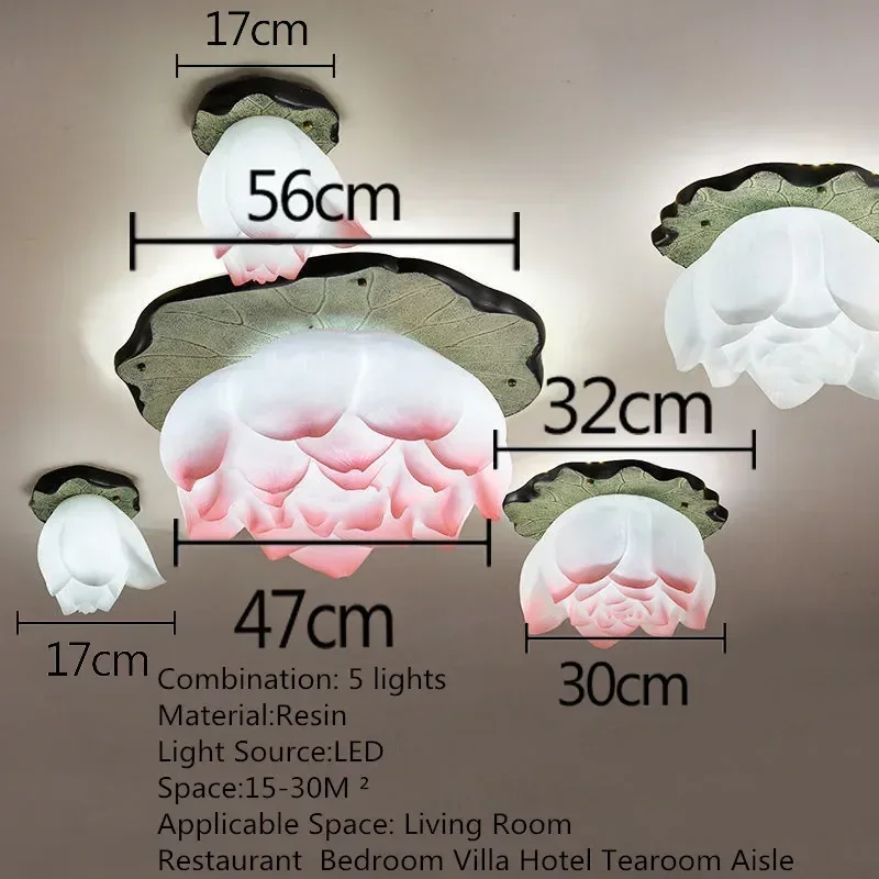 ALBERT Contemporary Lotus Ceiling Lamp LED Creativity Living Room Restaurant Bedroom Study Villa Hotel Tearoom Corridor Light
