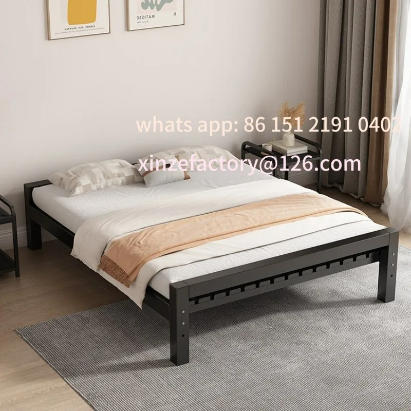 

Customizable wrought iron bed Carbon steel household iron bed Dormitory iron frame bed