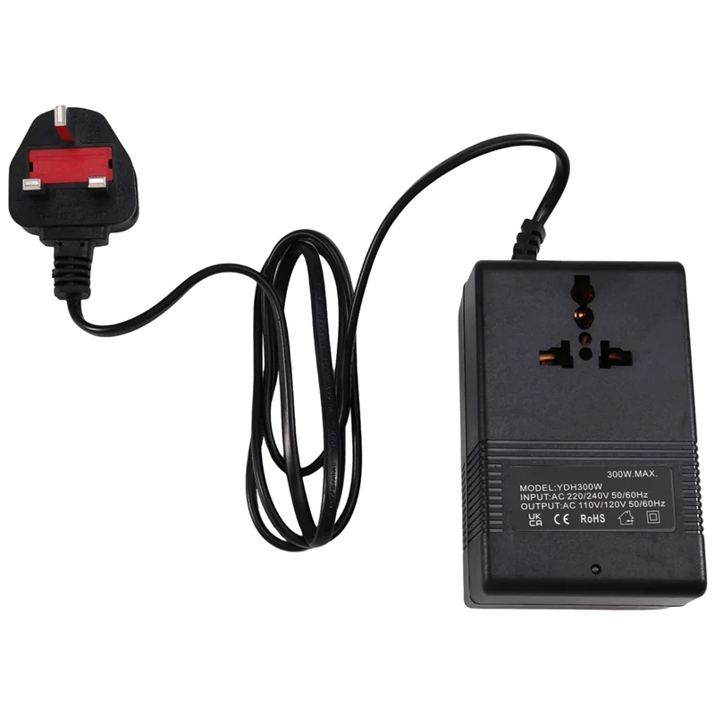 

BAAR-Compact 300W Travel Voltage Converter Transformer, Step-Down And Step-Up, 220V To 110V And 110V To 220V, UK Plug