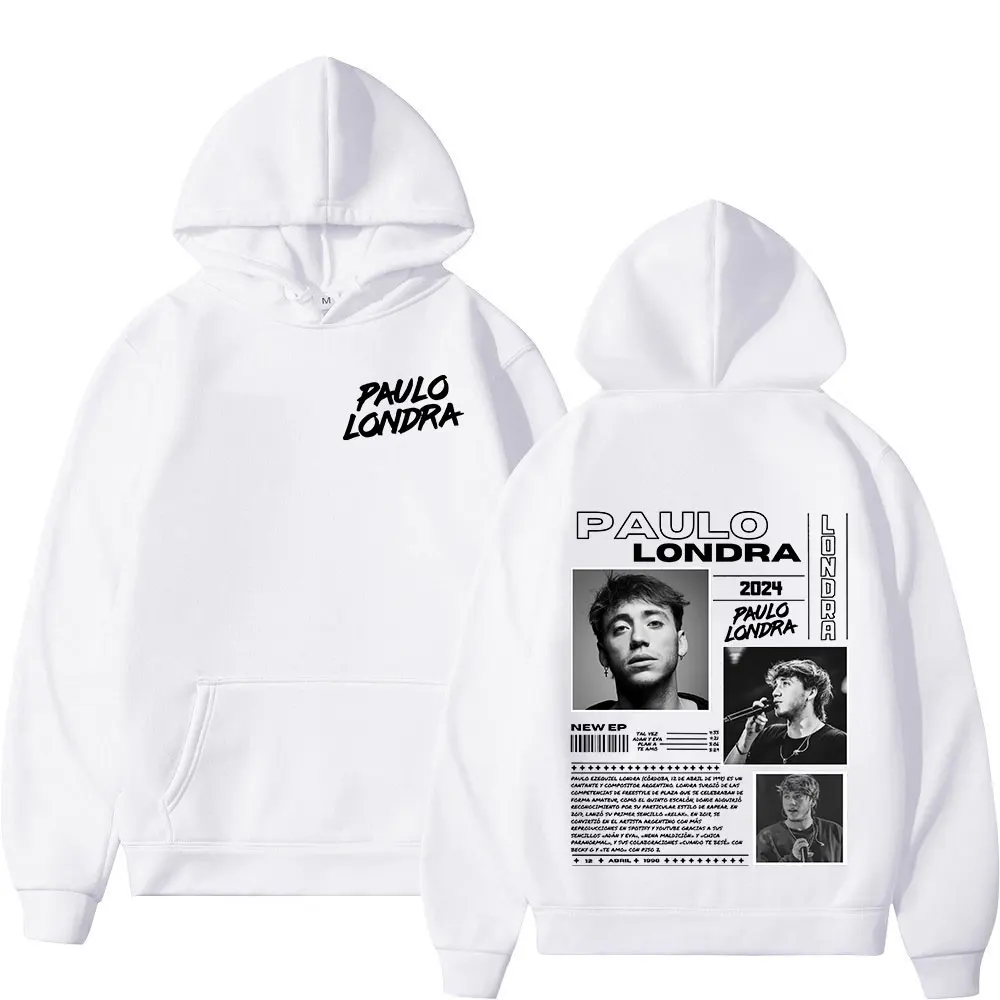 Rapper Paulo Londra Album Print Hoodies Mens Women Clothing Hip Hop Vintage Hooded Sweatshirts Long Sleeve Oversized Pullovers