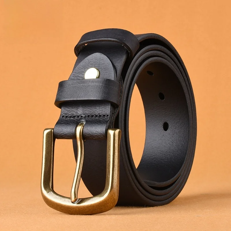 spirit-men's-belt-thi-top-layer-cowhide-needle-bule-casual-pants-vintage-waist-belt-leather-copper-bule