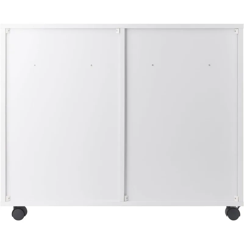 Storage Mobile Cabinets, 2 Doors, 4 Drawers, 4 Small Bins, For Home Office, White