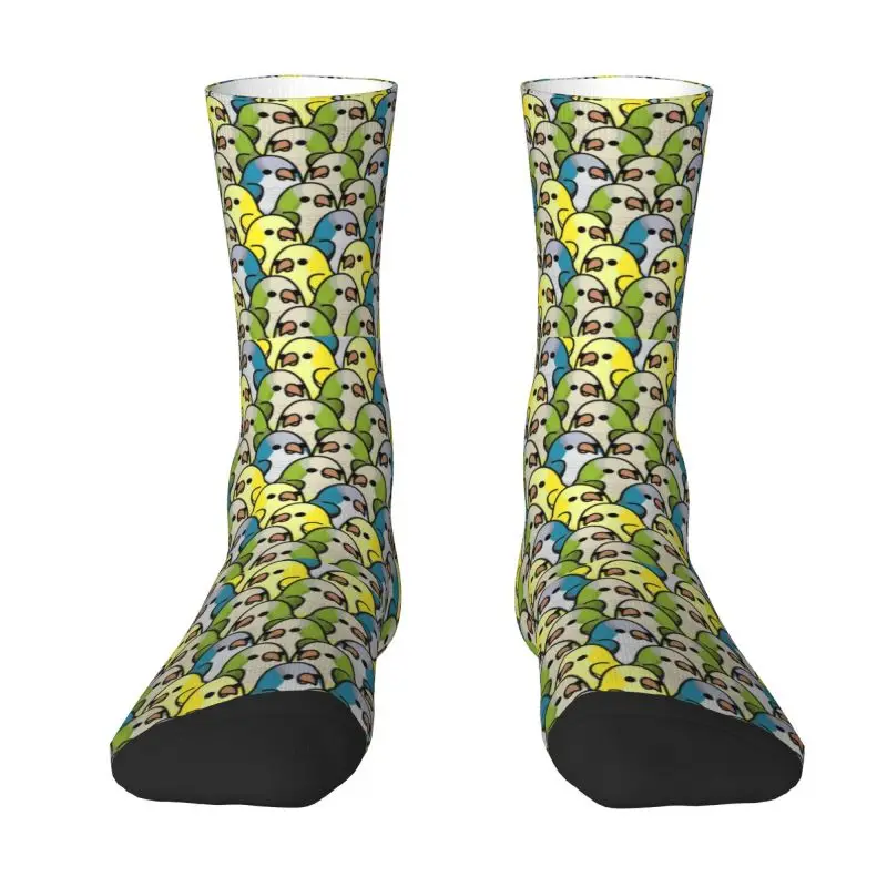 Too Many Birds Dress Socks Men's Women's Warm Fashion Parrot Cockatiel Crew Socks