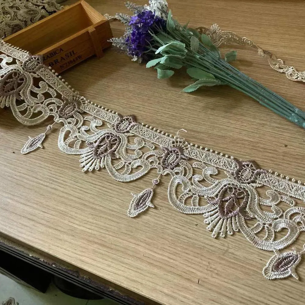 2 yards Lace Trim Ribbon for Home Textiles Curtains Sofa Covers Cushions Embroidered Tape Trimmings Polyester Sewing Lace Fabric